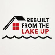 Logo black and red writing on white background